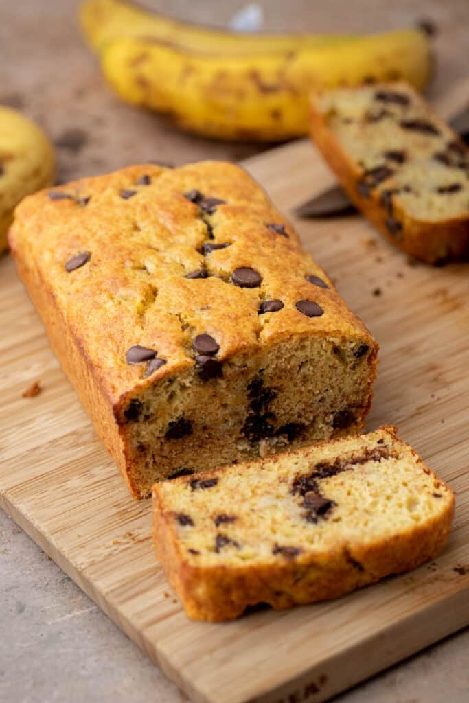 Cake mix banana bread with chocolate chips