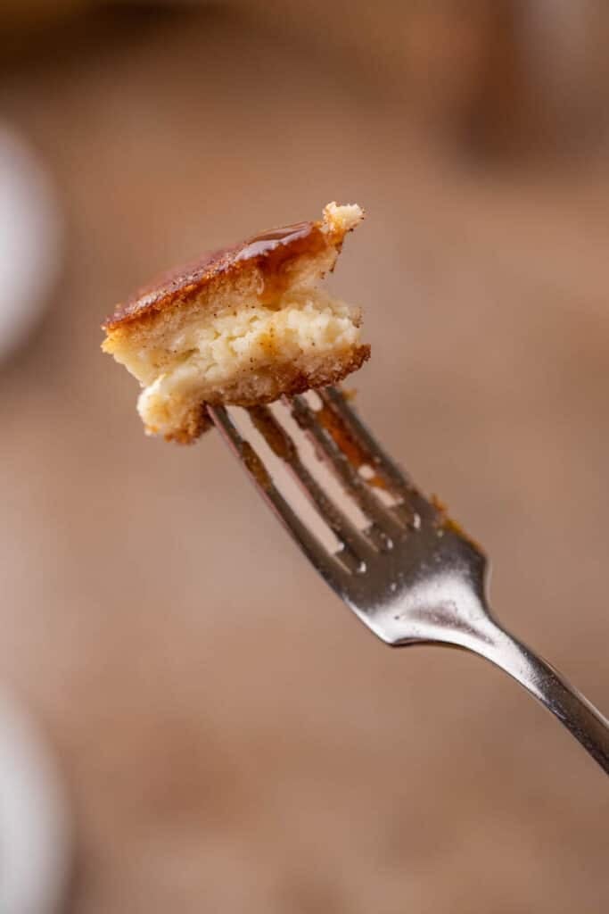 Dessert bite on a fork