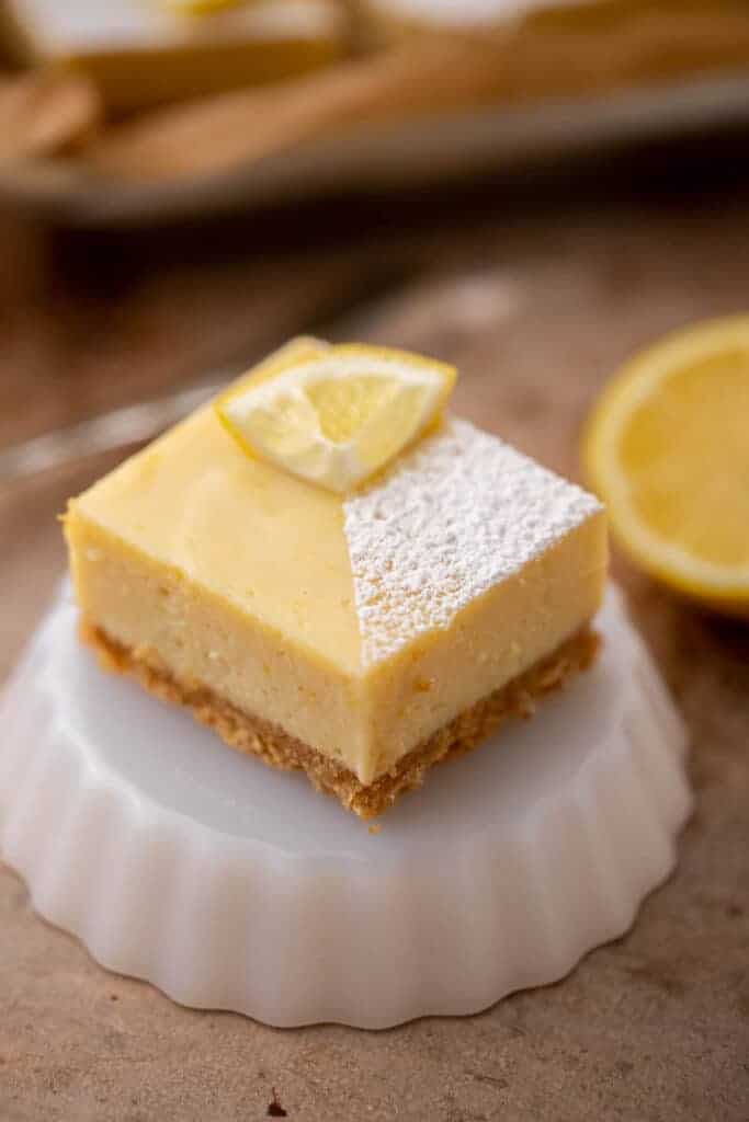 Tangy lemon bars with graham cracker crust