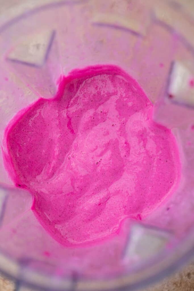 pink frappe in a blender