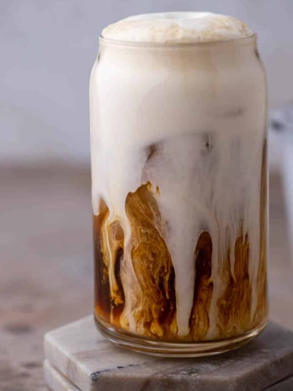 Close up of vanilla sweet cream cold foam