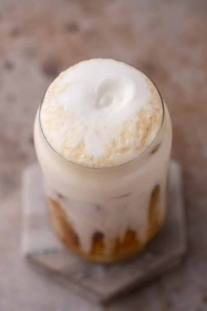 Vanilla sweet cream cold foam on cold brew