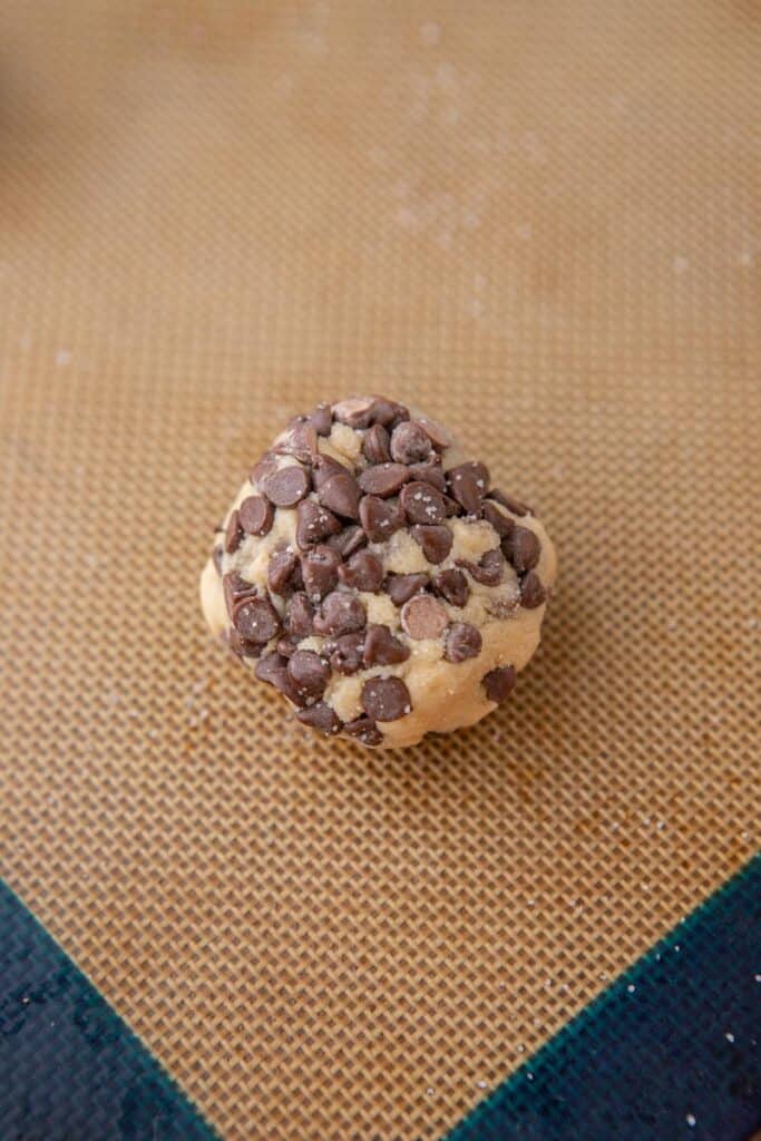 Chocolate chip sugar cookie dough ball