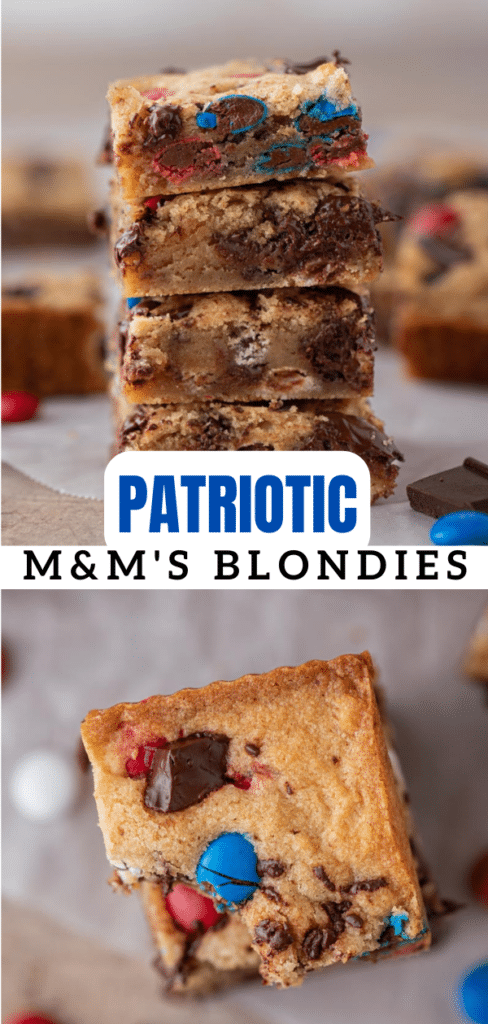Patriotic m&m's blondies