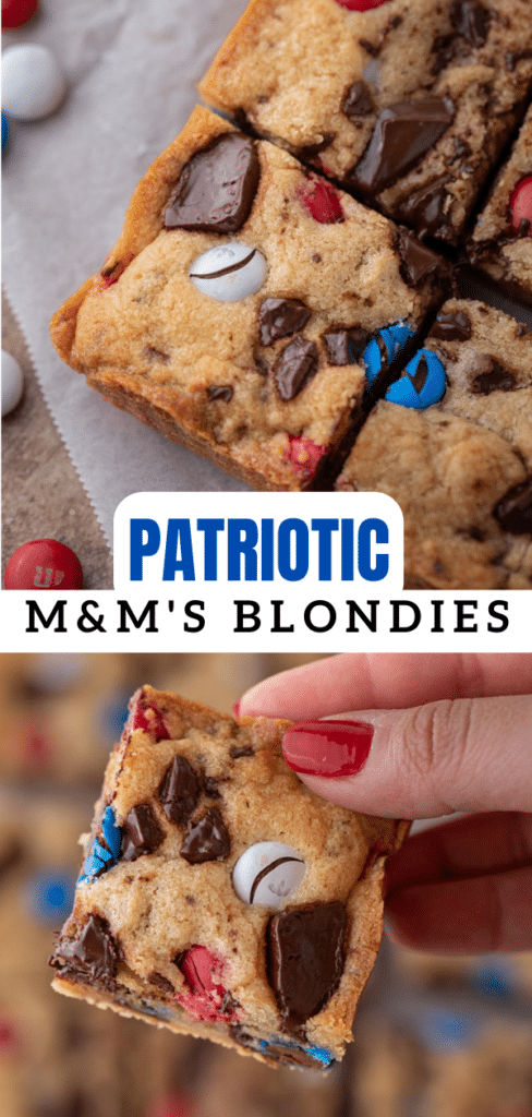 Patriotic m&m's blondies