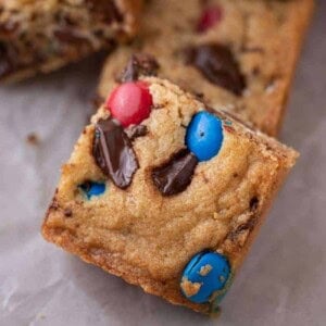 Patriotic m&m's blondies