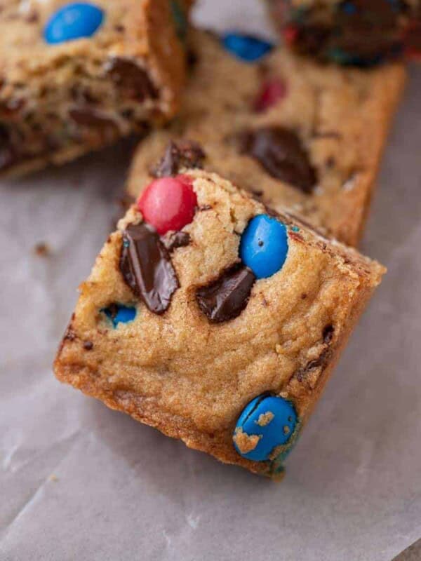 Patriotic m&m's blondies