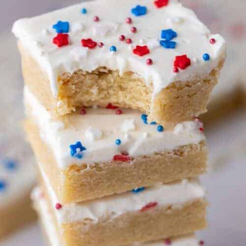 Patriotic sugar cookie bars