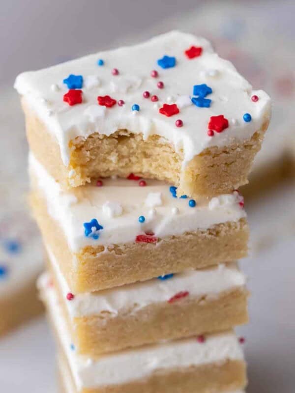 Patriotic sugar cookie bars