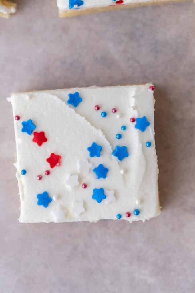 Patriotic sugar cookie bars