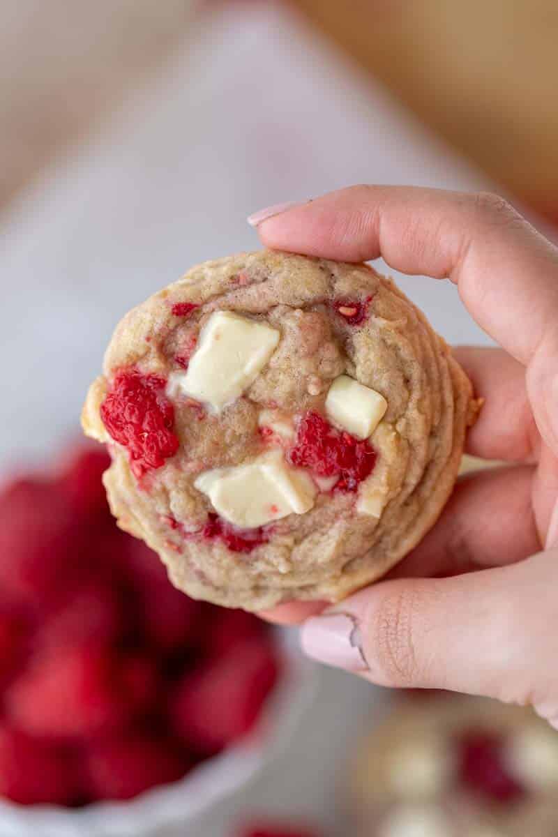 Chewy Raspberry White Chocolate Cookies Lifestyle Of A Foodie 