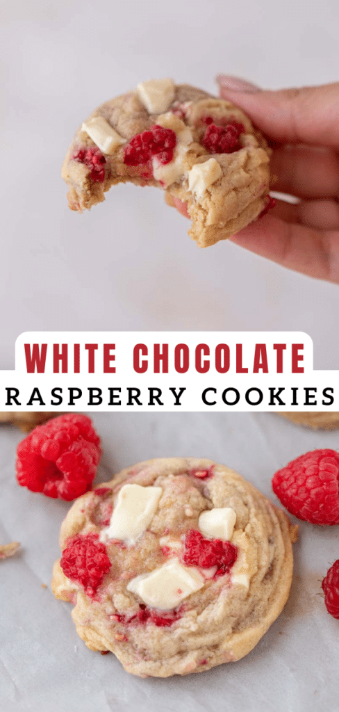 Raspberry white chocolate cookies
