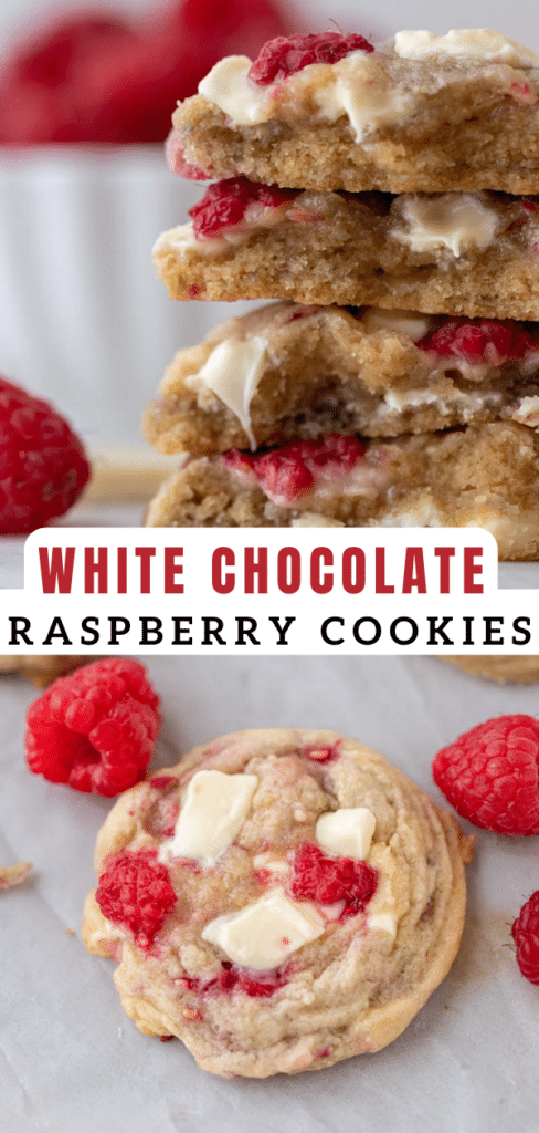 Raspberry white chocolate cookies