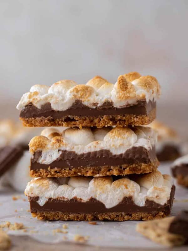 Stack of Starbucks s'mores bars