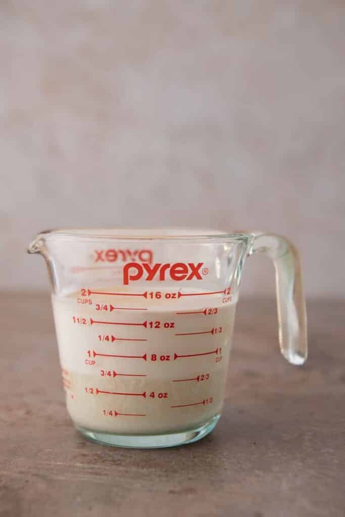 Ingredients in a measuring cup