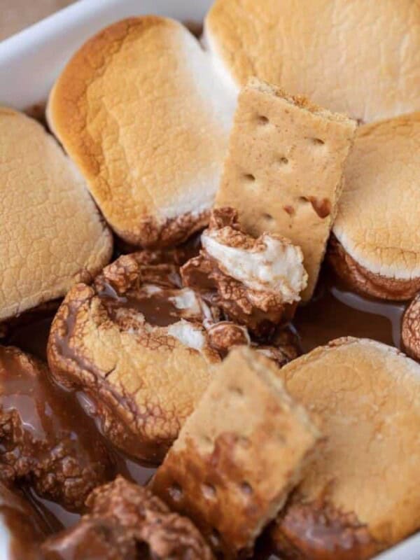 Close up of smores dip