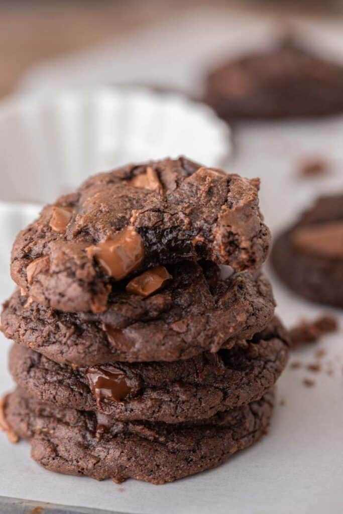 Fudgy brownie mix cookie stack