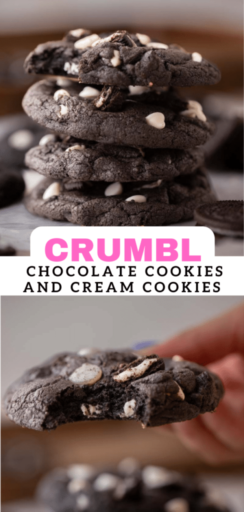 Crumbl chocolate cookies and cream cookies