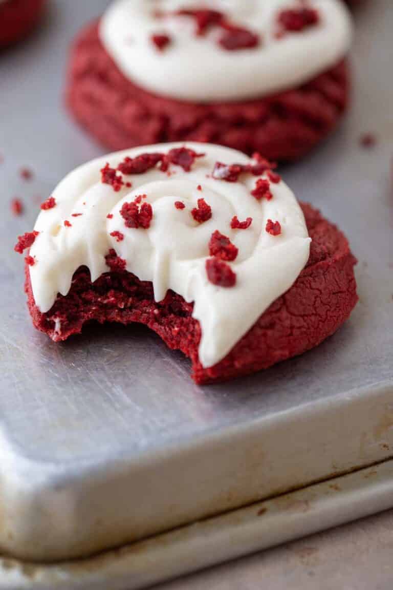 Easy Crumbl Red Velvet Cupcake Cookies - Lifestyle of a Foodie