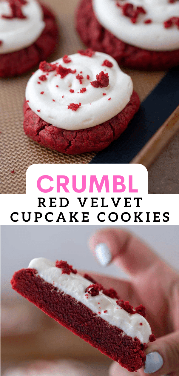 Easy Crumbl Red Velvet Cupcake Cookies Lifestyle of a Foodie