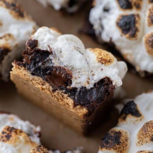Lazy girl smores brownies