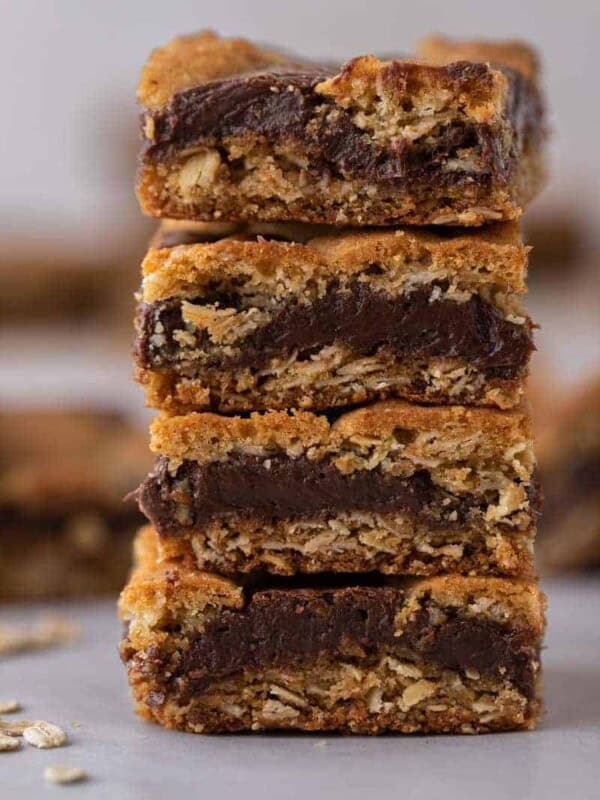 Stack of Starbucks oat fudge bars