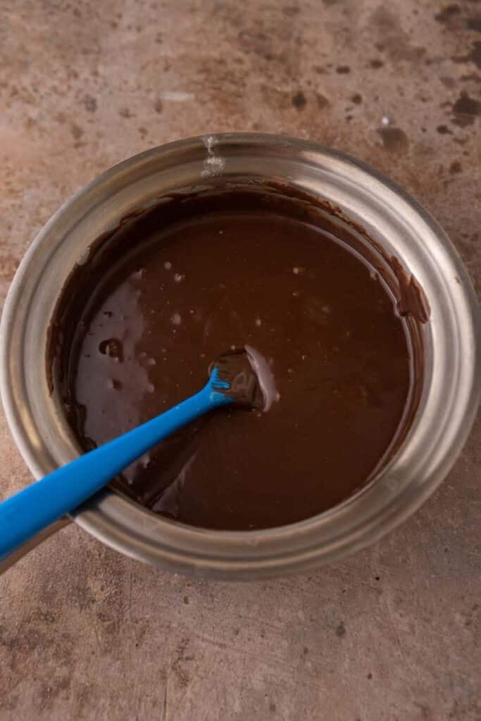 Chocolate fudge in a pot