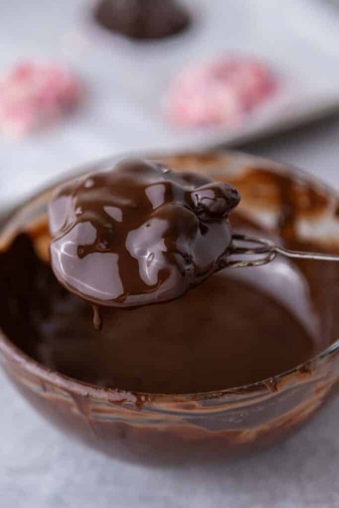 Yogurt cluster dipped in chocolate