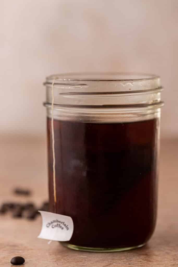 Cold brew coffee in a mason jar
