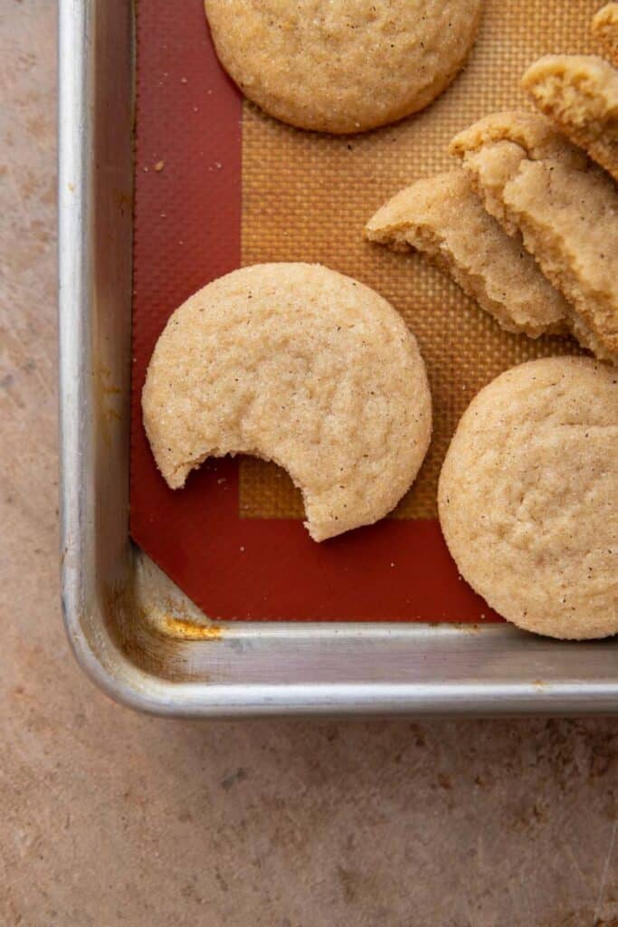 Chewy honey cookie with a bite taken out of it