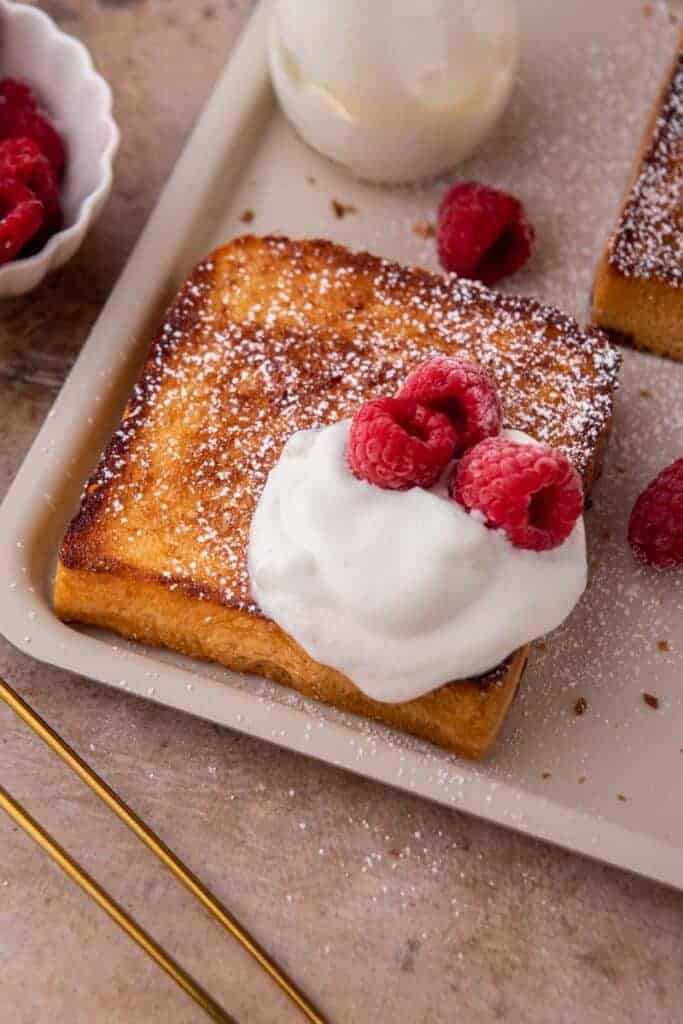 Overhead shot of cinnamon sugar toast