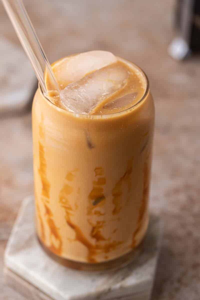 Homemade Caramel Iced Latte Recipe - The Little Blog Of Vegan