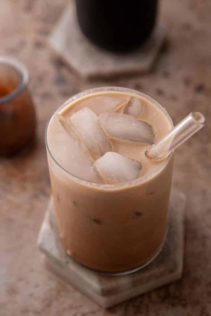 Iced mocha coffee recipe in a glass
