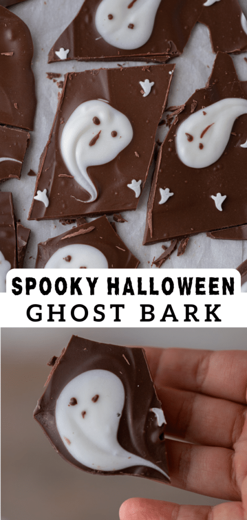 Ghost halloween bark