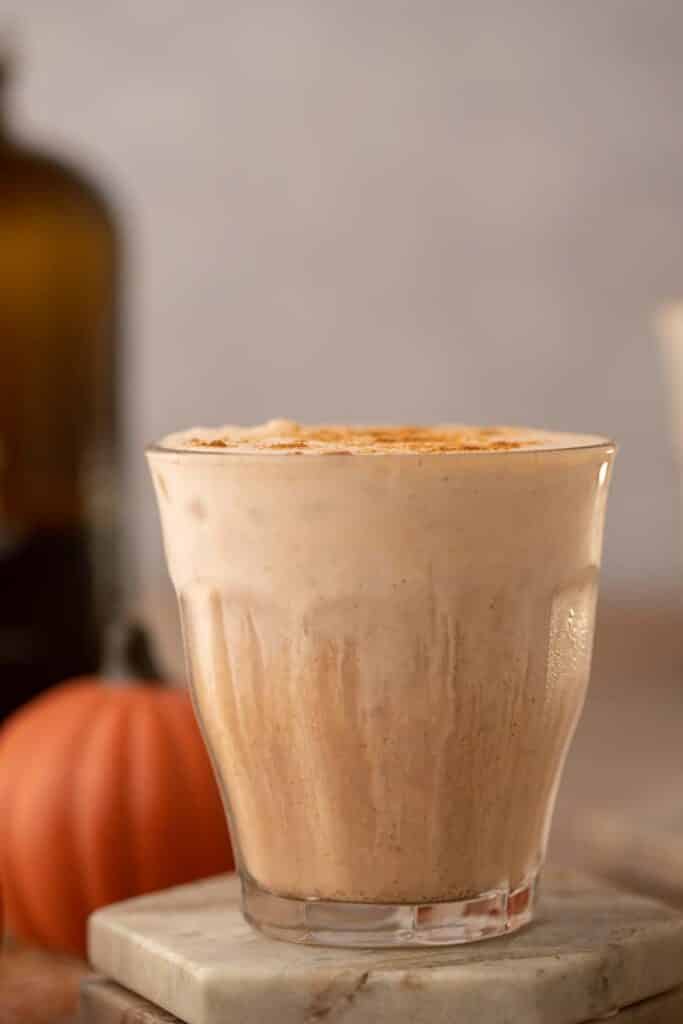 Copycat Starbucks Iced Chai Latte with Pumpkin Cream Cold Foam