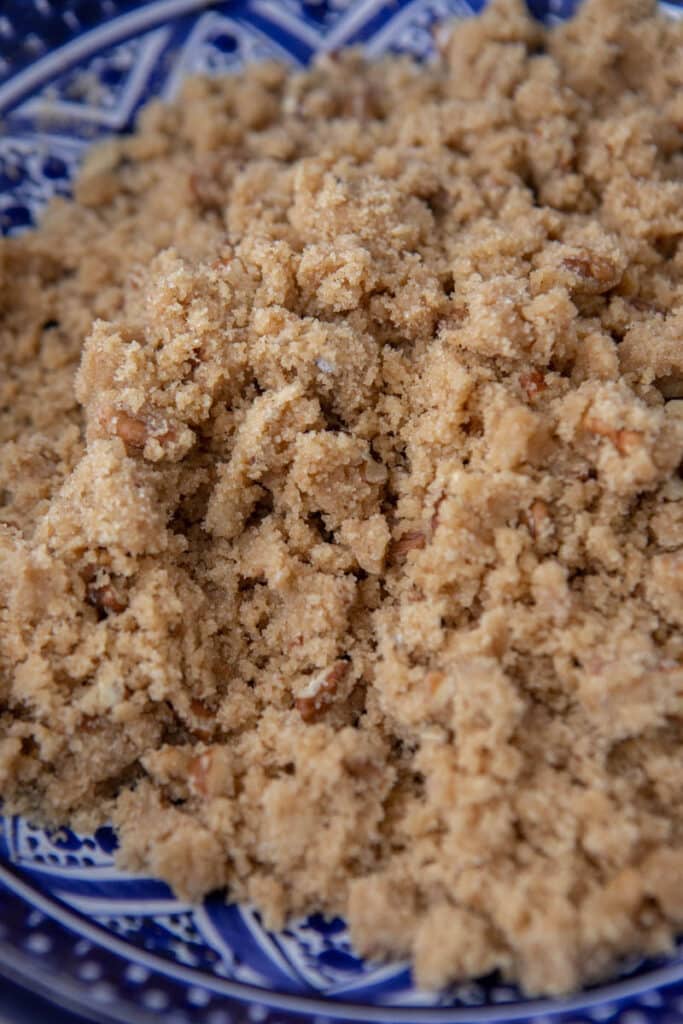 Streusel toppings in a bowl
