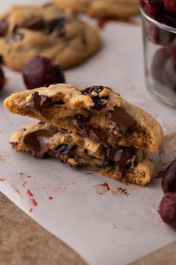 Brown Butter Cherry Chocolate Chip Cookies