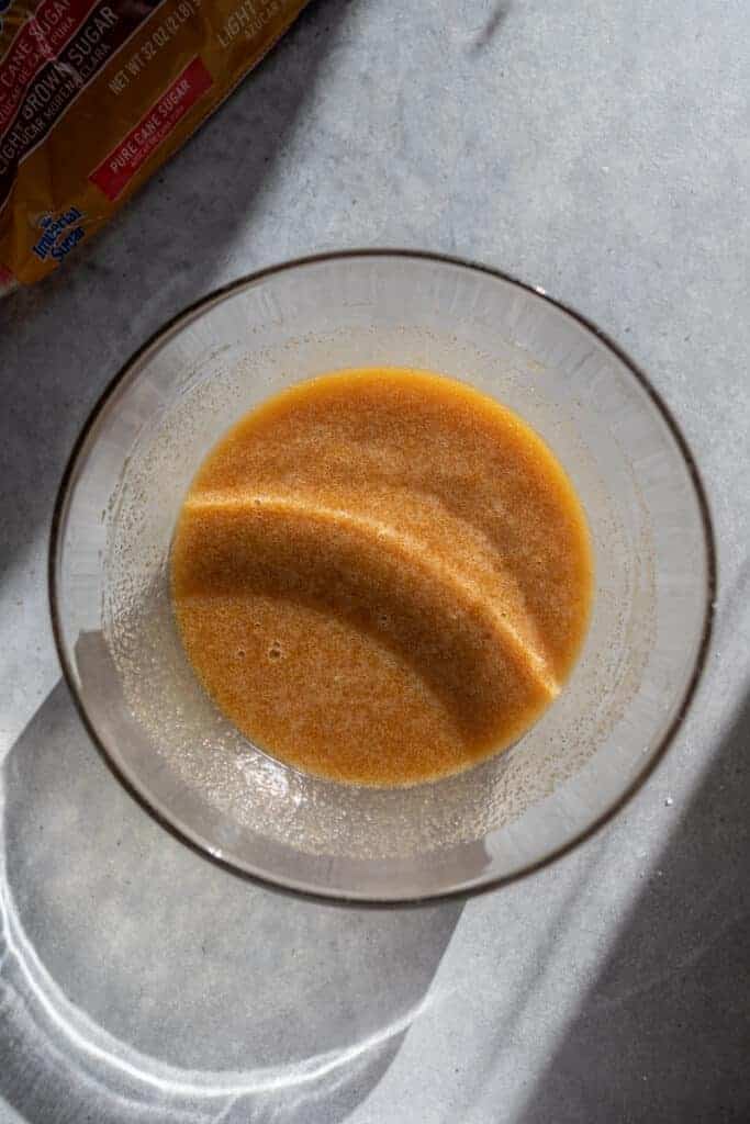 Butter tart filling in a bowl