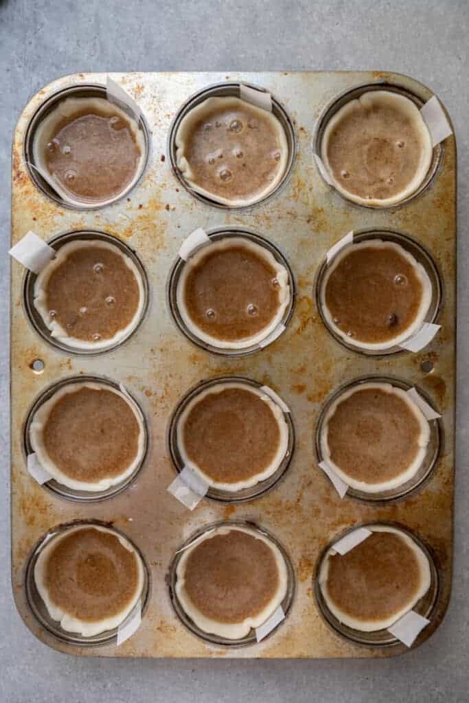 Butter tarts before baking 