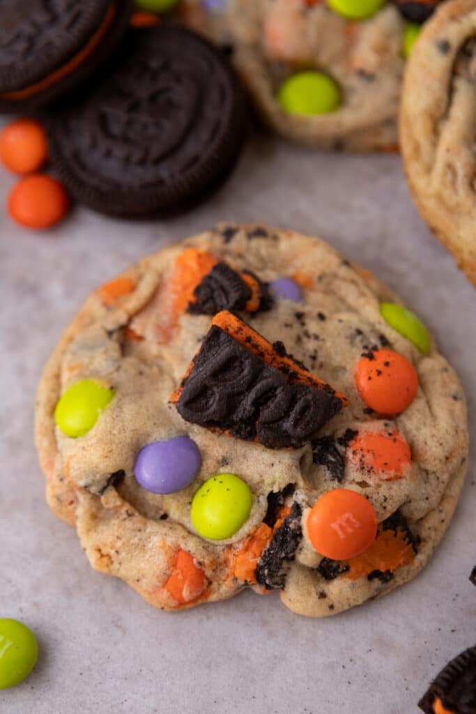 Halloween Oreo M&m's cookies
