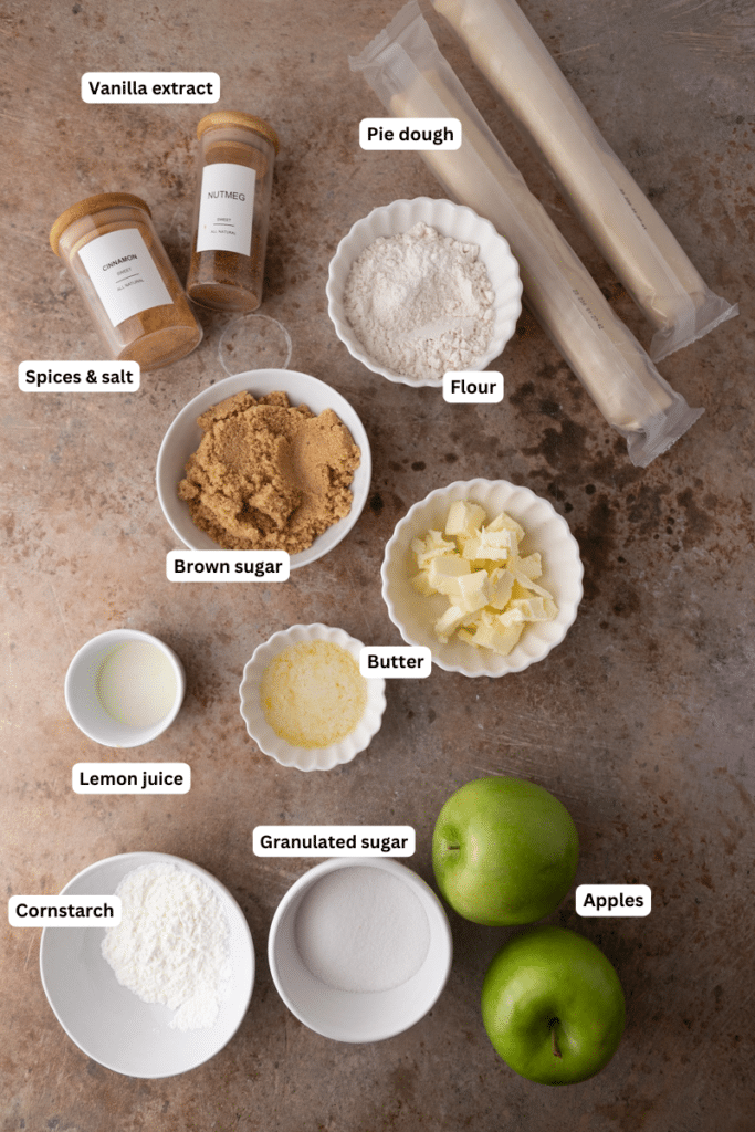 ingredients for the mini apple pies