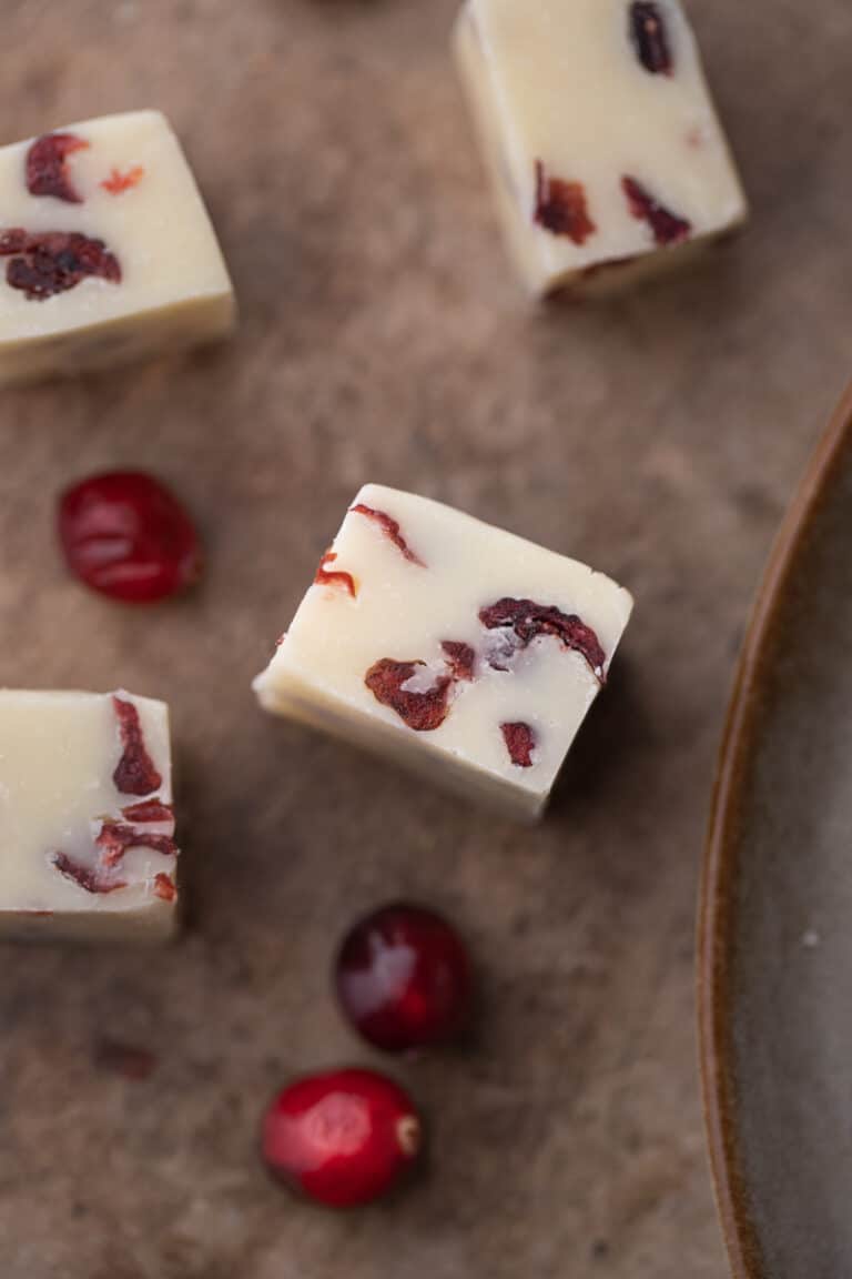 The Best Cranberry White Chocolate Fudge Recipe Lifestyle of a Foodie