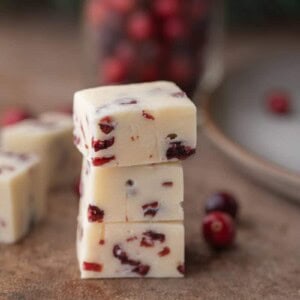 White chocolate cranberry fudge