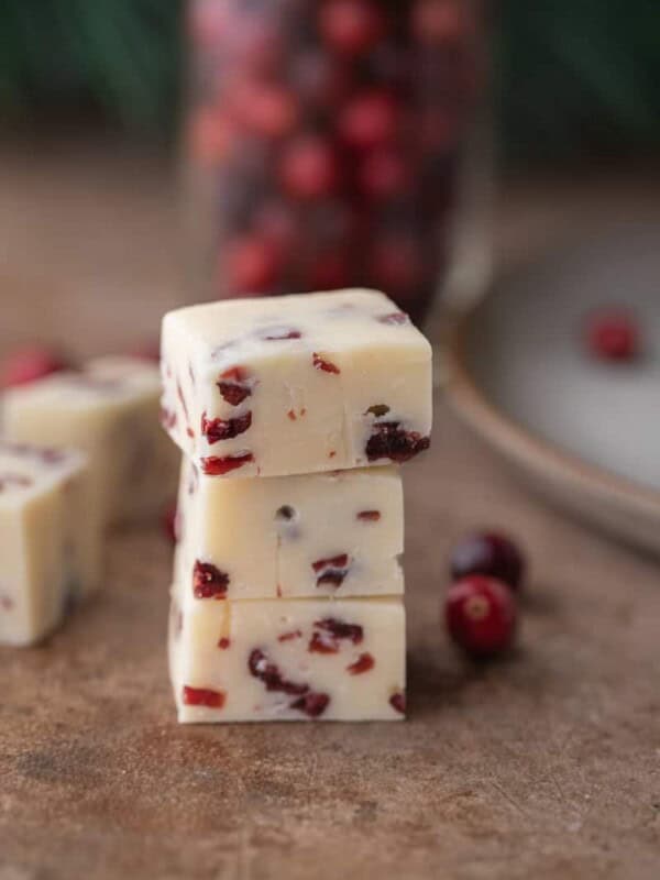 White chocolate cranberry fudge