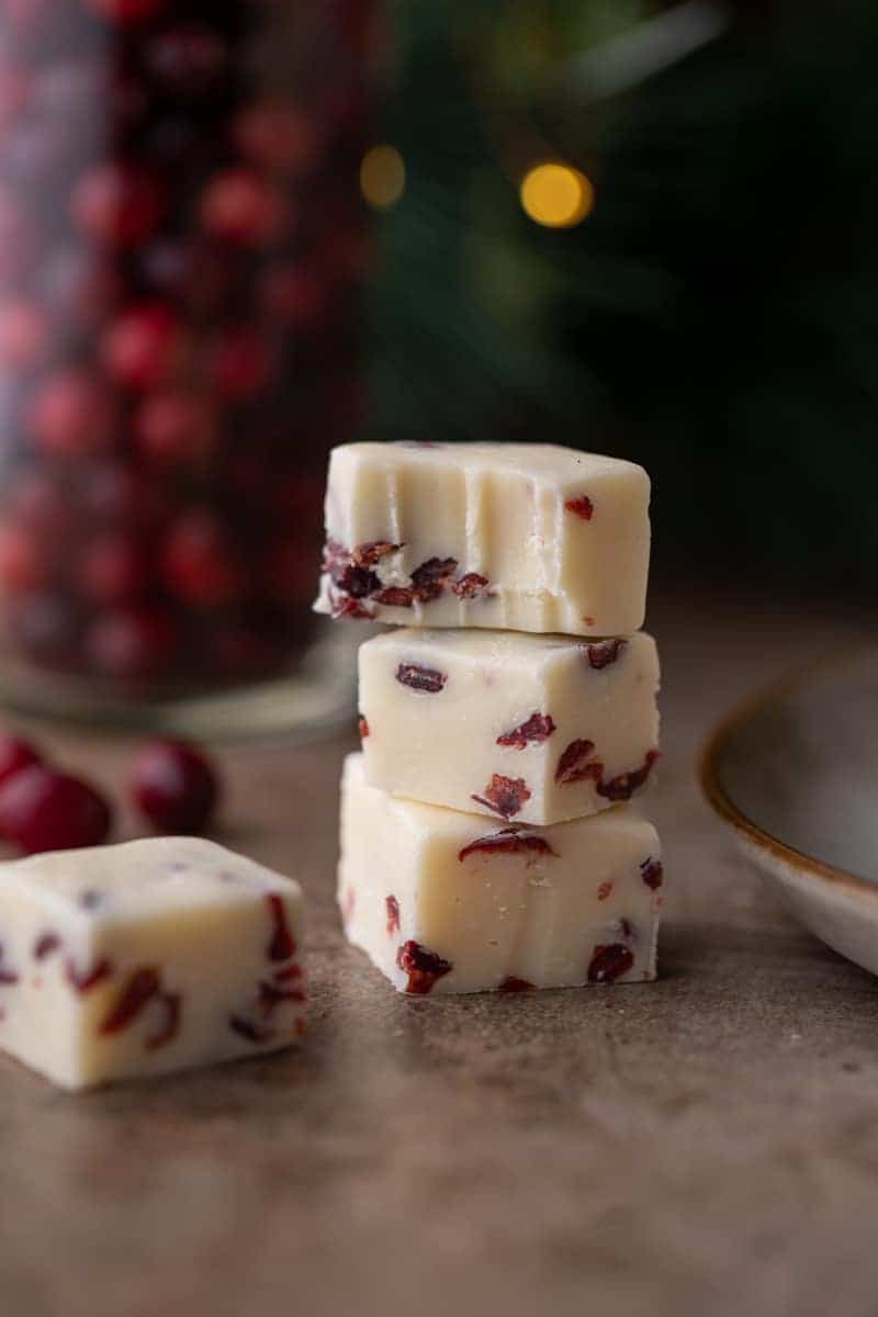 The Best Cranberry White Chocolate Fudge Recipe Lifestyle of a Foodie