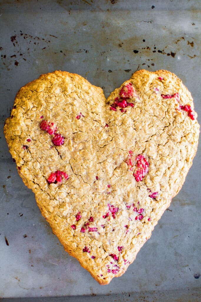 Heart shaped oatmeal breakfast cookie