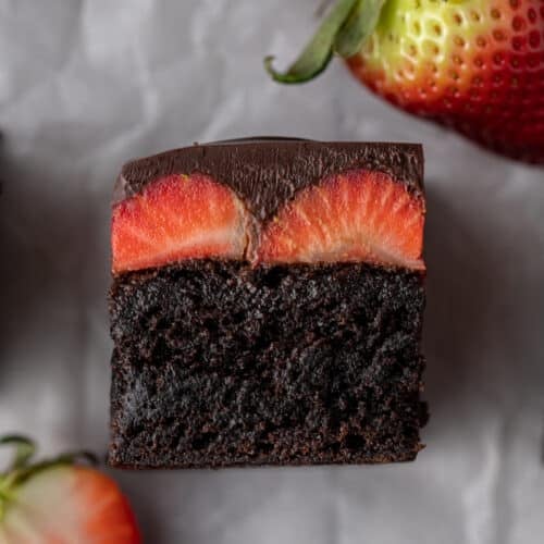 Chocolate covered strawberry brownies