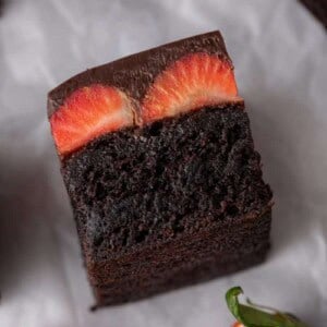 Chocolate covered strawberry brownies