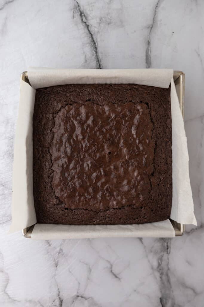 Fudge brownie in a pan