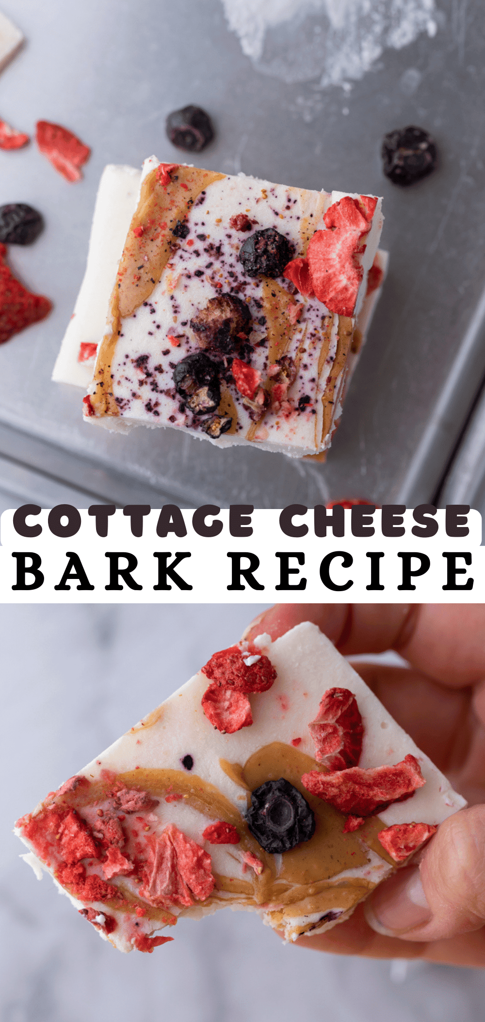 High Protein Frozen Cottage Cheese Bark Recipe Lifestyle of a Foodie